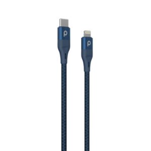 Porodo 1.2m Braided USB-A to Type-C  Cable 3A-Blue