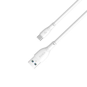 Pawa PVC 2.4A Data & Quick Charging Micro Cable 1.2M/4FT – White