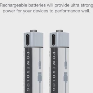 Powerology USB Rechargeable AA Battery-4 Pc