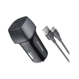 Porodo Dual Port Car Charger 3.4A With Micro USB Cable