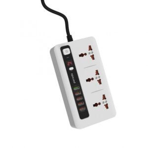 Porodo QC3.0 Multi-Socket With Timer x3 AC Sockets-White