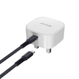 Porodo Wall Charger 20W With Type-C to Lightning Cable